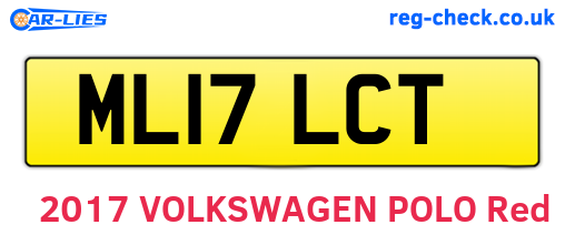 ML17LCT are the vehicle registration plates.