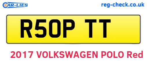 R50PTT are the vehicle registration plates.