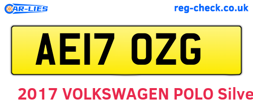 AE17OZG are the vehicle registration plates.