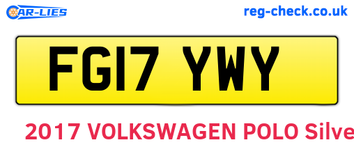 FG17YWY are the vehicle registration plates.