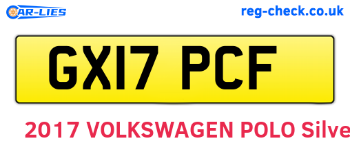 GX17PCF are the vehicle registration plates.