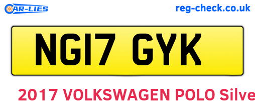 NG17GYK are the vehicle registration plates.