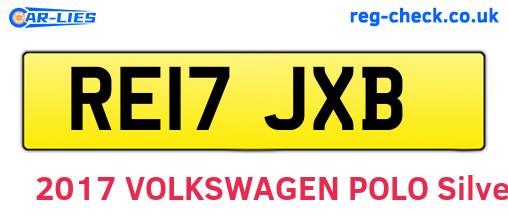 RE17JXB are the vehicle registration plates.