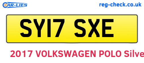 SY17SXE are the vehicle registration plates.