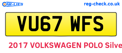 VU67WFS are the vehicle registration plates.