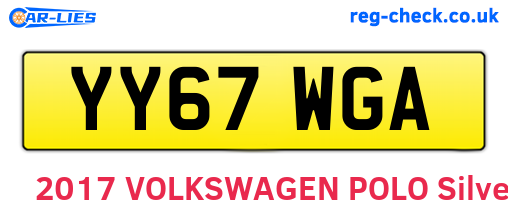 YY67WGA are the vehicle registration plates.