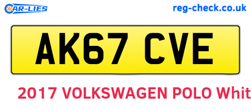 AK67CVE are the vehicle registration plates.