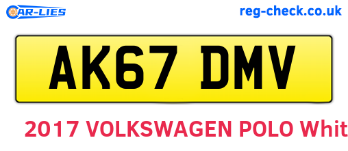 AK67DMV are the vehicle registration plates.