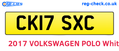 CK17SXC are the vehicle registration plates.