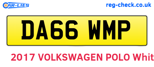 DA66WMP are the vehicle registration plates.