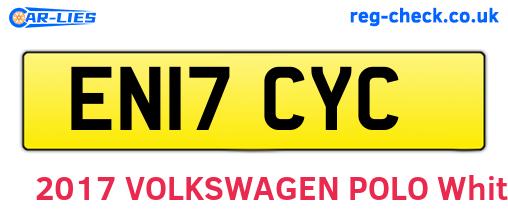 EN17CYC are the vehicle registration plates.