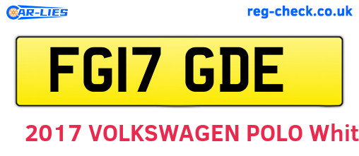 FG17GDE are the vehicle registration plates.