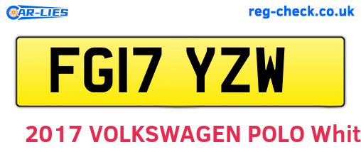 FG17YZW are the vehicle registration plates.