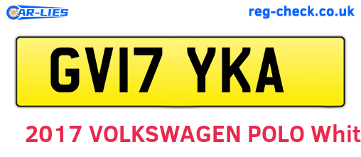 GV17YKA are the vehicle registration plates.