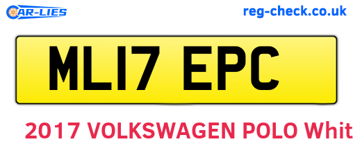 ML17EPC are the vehicle registration plates.