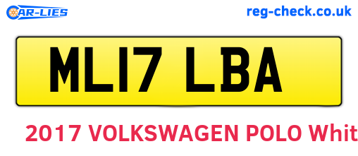 ML17LBA are the vehicle registration plates.