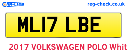 ML17LBE are the vehicle registration plates.