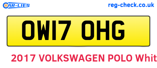 OW17OHG are the vehicle registration plates.