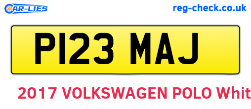 P123MAJ are the vehicle registration plates.