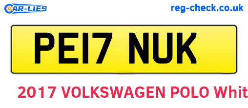 PE17NUK are the vehicle registration plates.