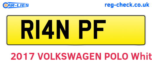 R14NPF are the vehicle registration plates.