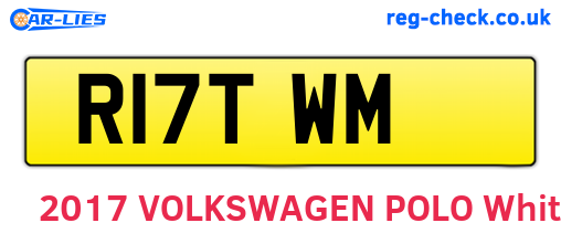 R17TWM are the vehicle registration plates.