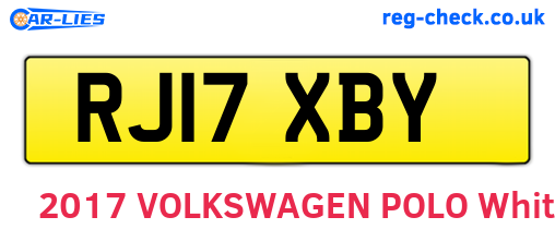RJ17XBY are the vehicle registration plates.