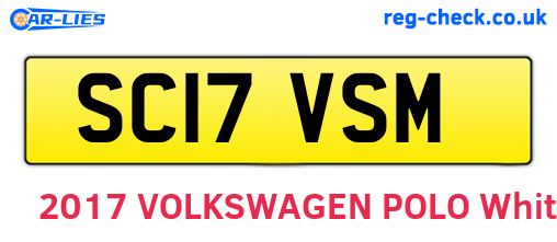 SC17VSM are the vehicle registration plates.