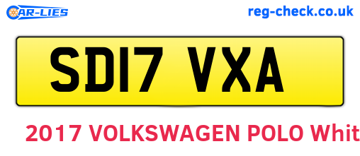 SD17VXA are the vehicle registration plates.