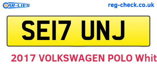 SE17UNJ are the vehicle registration plates.