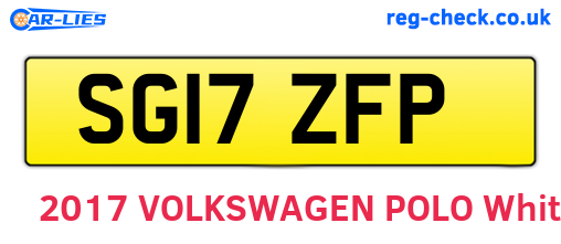 SG17ZFP are the vehicle registration plates.