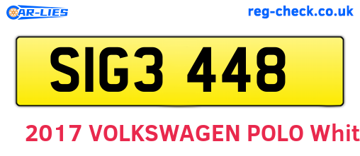 SIG3448 are the vehicle registration plates.