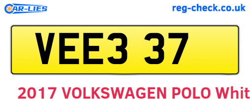 VEE337 are the vehicle registration plates.