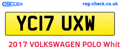 YC17UXW are the vehicle registration plates.