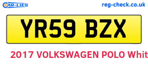 YR59BZX are the vehicle registration plates.