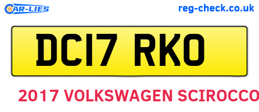 DC17RKO are the vehicle registration plates.