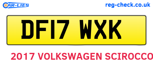 DF17WXK are the vehicle registration plates.