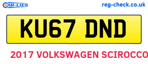 KU67DND are the vehicle registration plates.