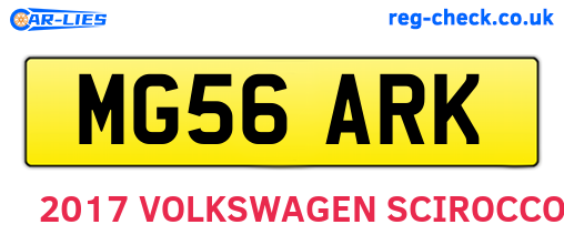 MG56ARK are the vehicle registration plates.