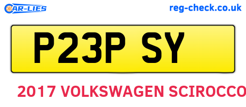 P23PSY are the vehicle registration plates.