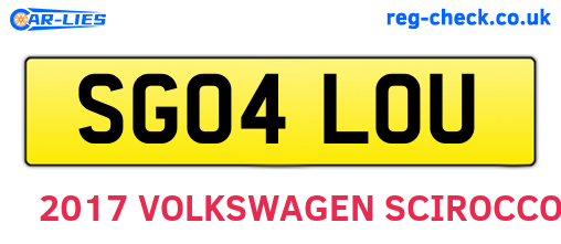 SG04LOU are the vehicle registration plates.