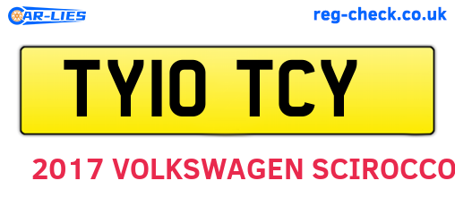TY10TCY are the vehicle registration plates.
