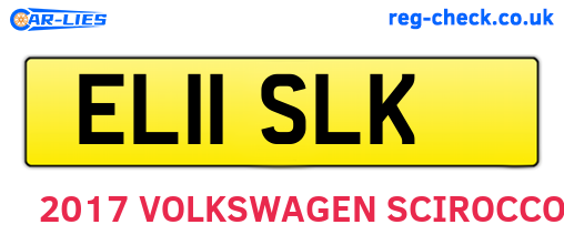 EL11SLK are the vehicle registration plates.