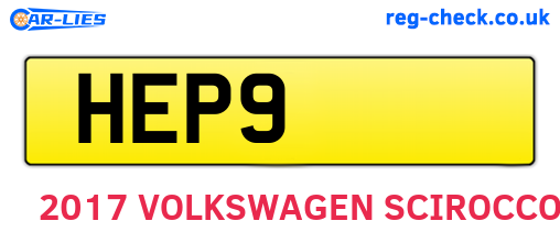 HEP9 are the vehicle registration plates.