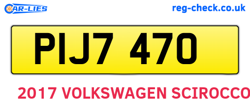 PIJ7470 are the vehicle registration plates.