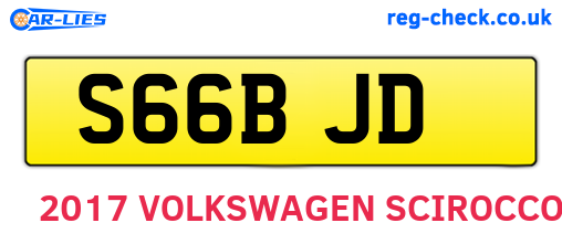 S66BJD are the vehicle registration plates.