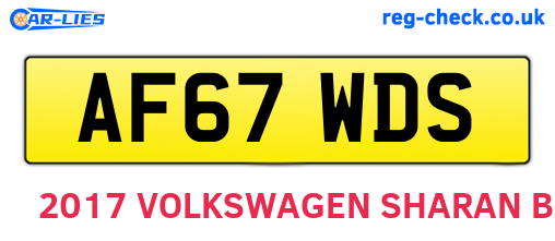 AF67WDS are the vehicle registration plates.