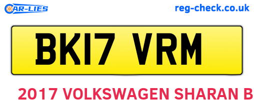 BK17VRM are the vehicle registration plates.