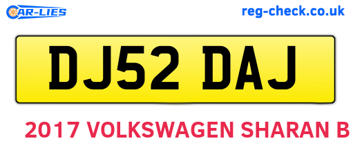 DJ52DAJ are the vehicle registration plates.