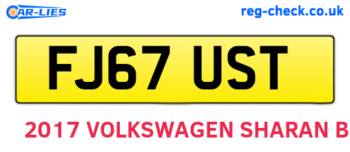 FJ67UST are the vehicle registration plates.